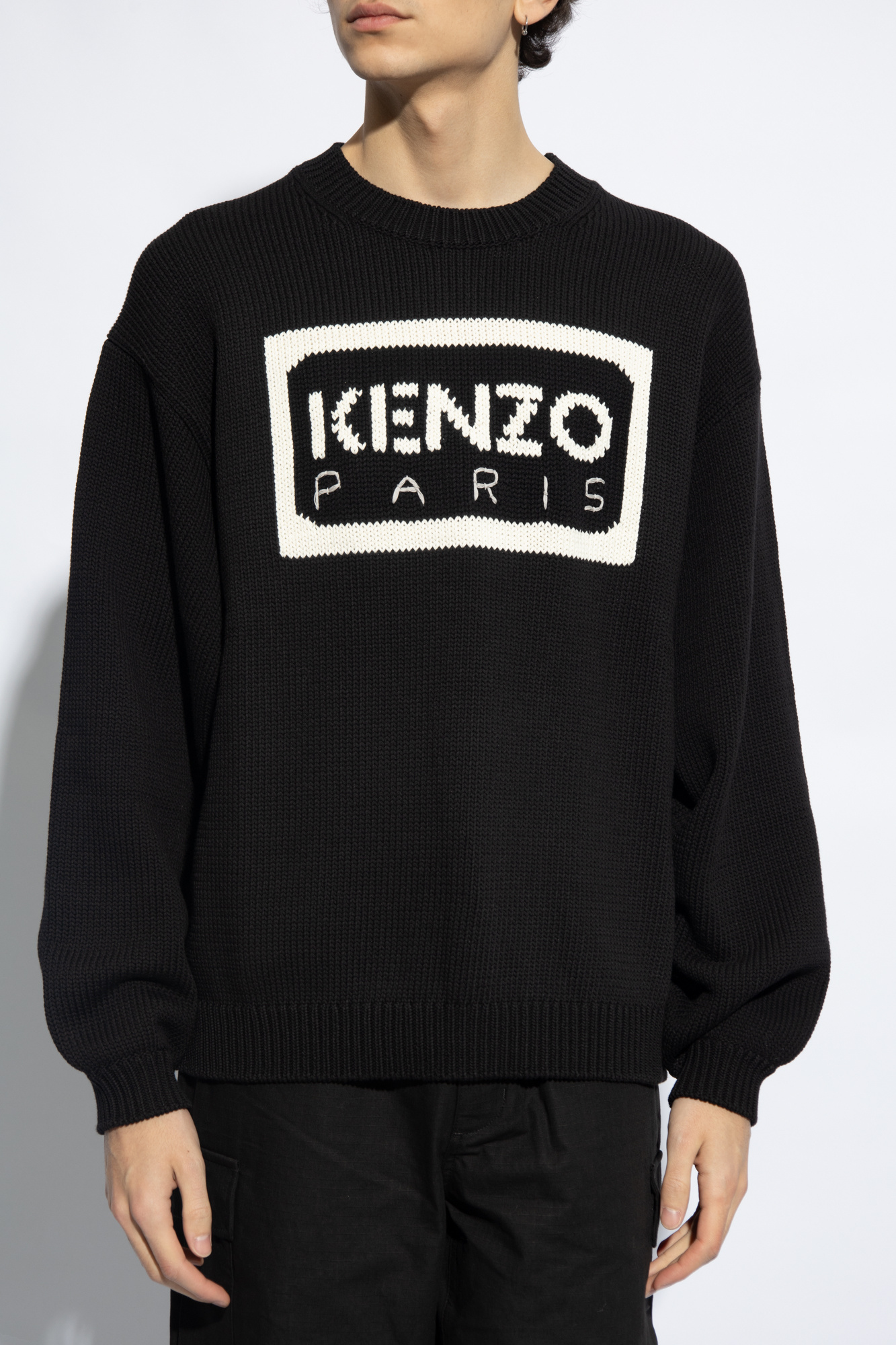 Black and deals white kenzo sweater